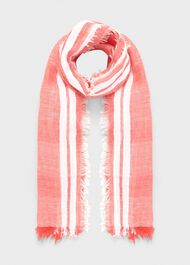 Maryam Linen Scarf , Grapefruit, hi-res