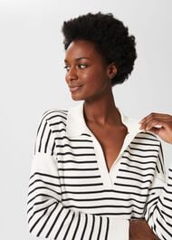 Karissa Striped Jumper, Ivory Navy, hi-res