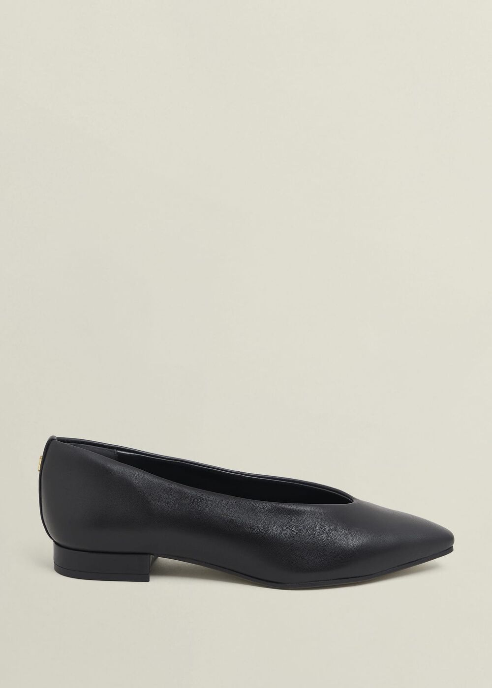 Asher Leather Ballerinas, Black, hi-res
