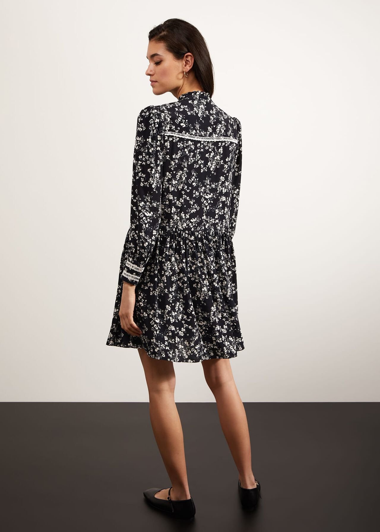 Victoria Dress, Navy Ivory, hi-res