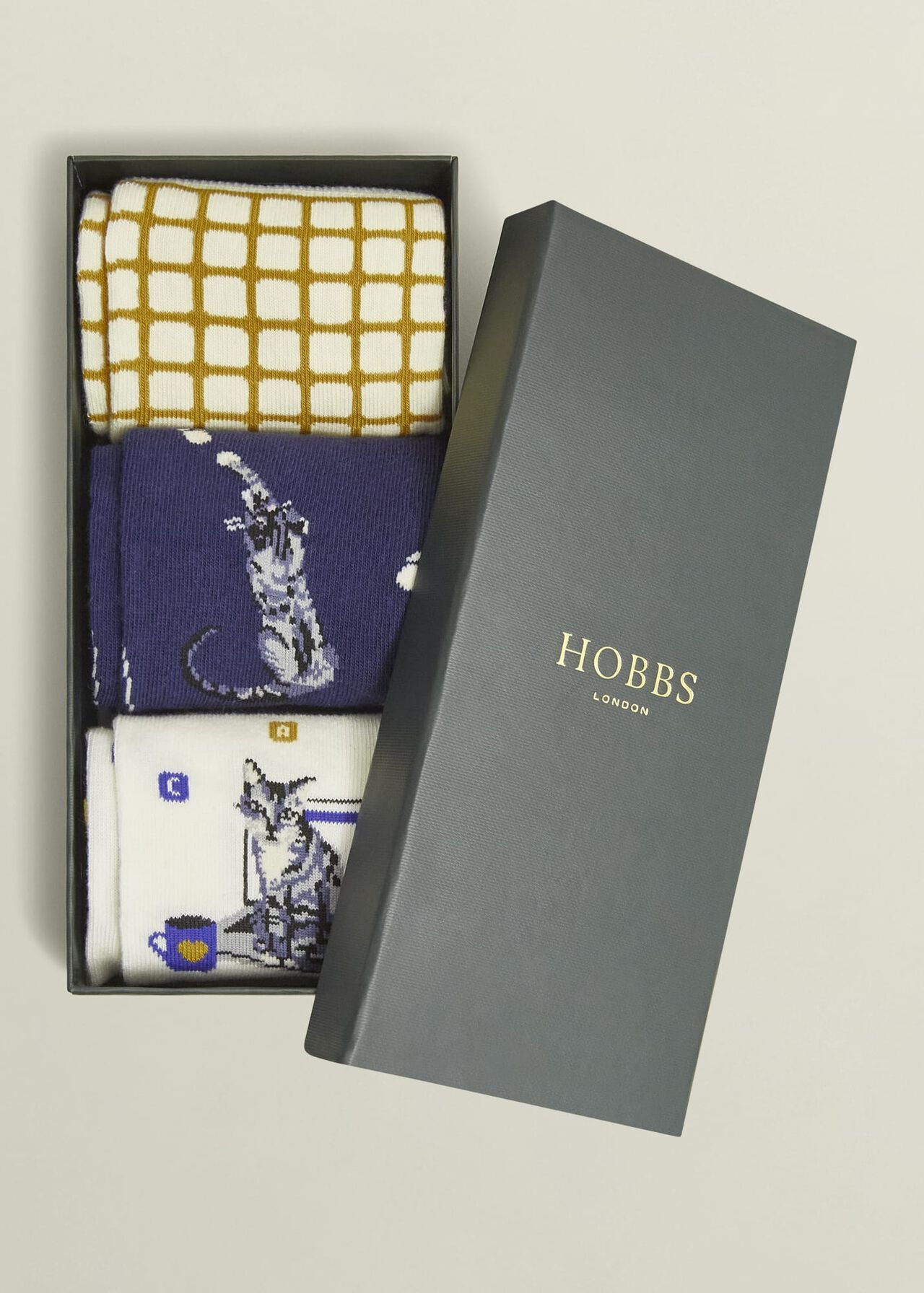 Working From Home Cat Sock Set, Multi, hi-res