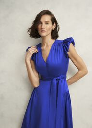 Kinder Cotton Blend Midi Dress, Clematis Blue, hi-res