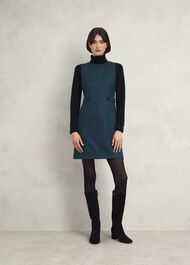 Petite Sariah Wool Dress, Green Multi, hi-res