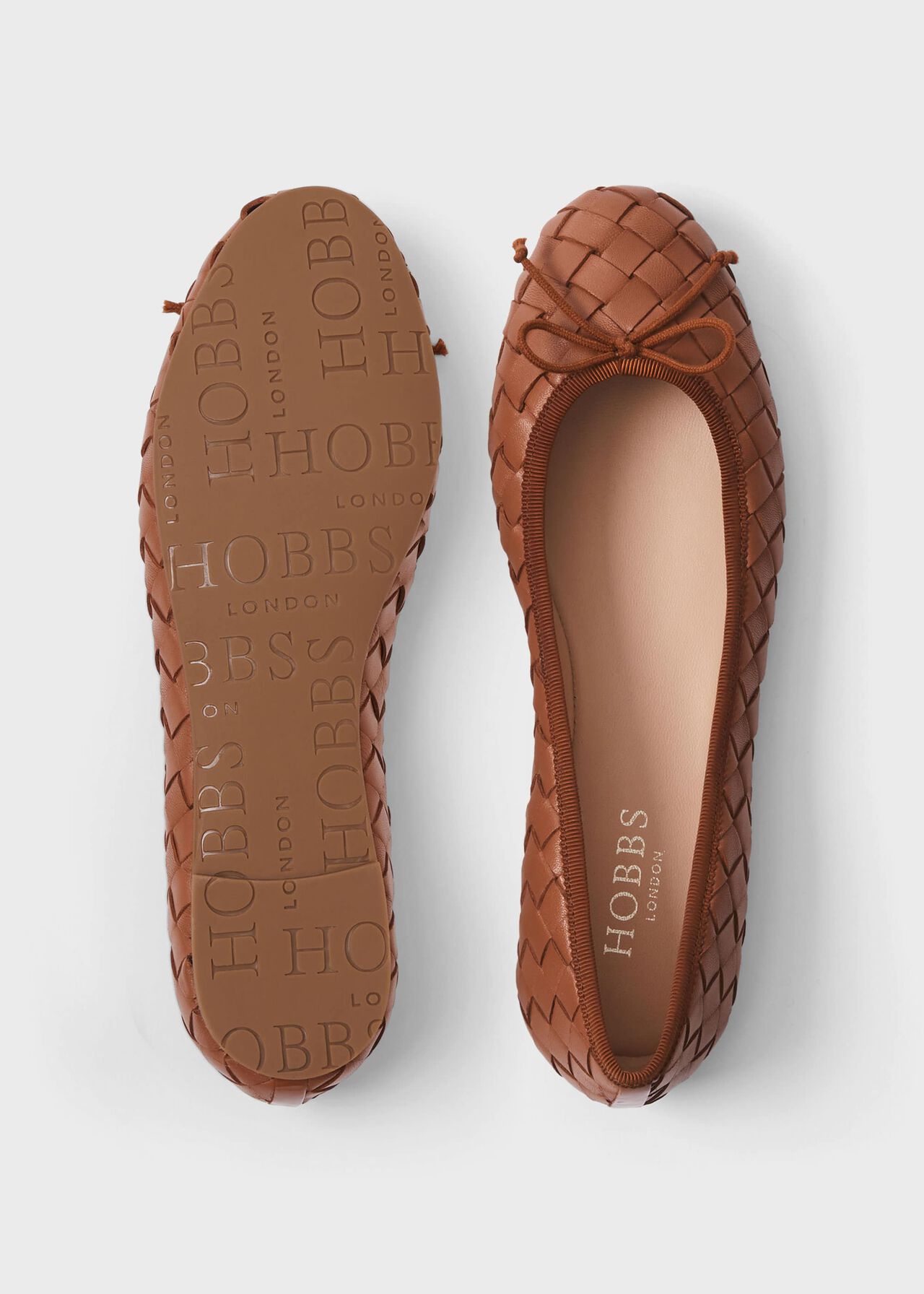 Casey Leather Ballerinas , Tan, hi-res