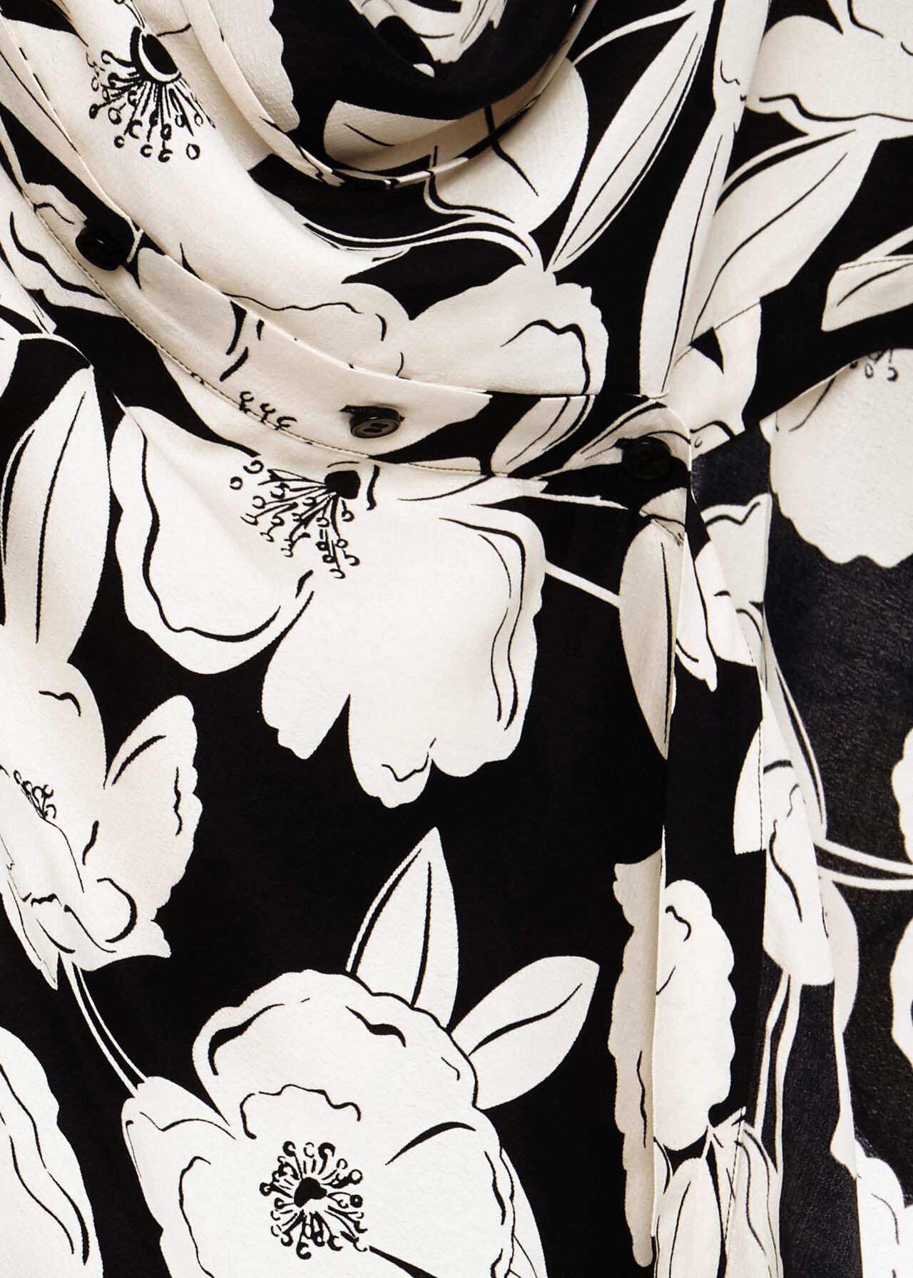 Chiara Floral Shirt Dress, Cream Black, hi-res