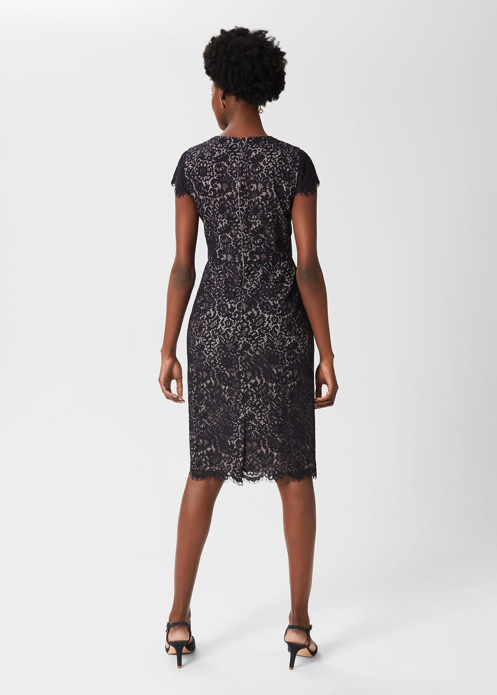 Anastasia Lace Shift Dress, Navy Oyster, hi-res