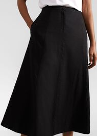 Lina Linen Skirt, Black, hi-res
