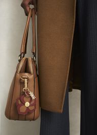 Vivian Flower Bag Charm, Tan Beryl Red, hi-res