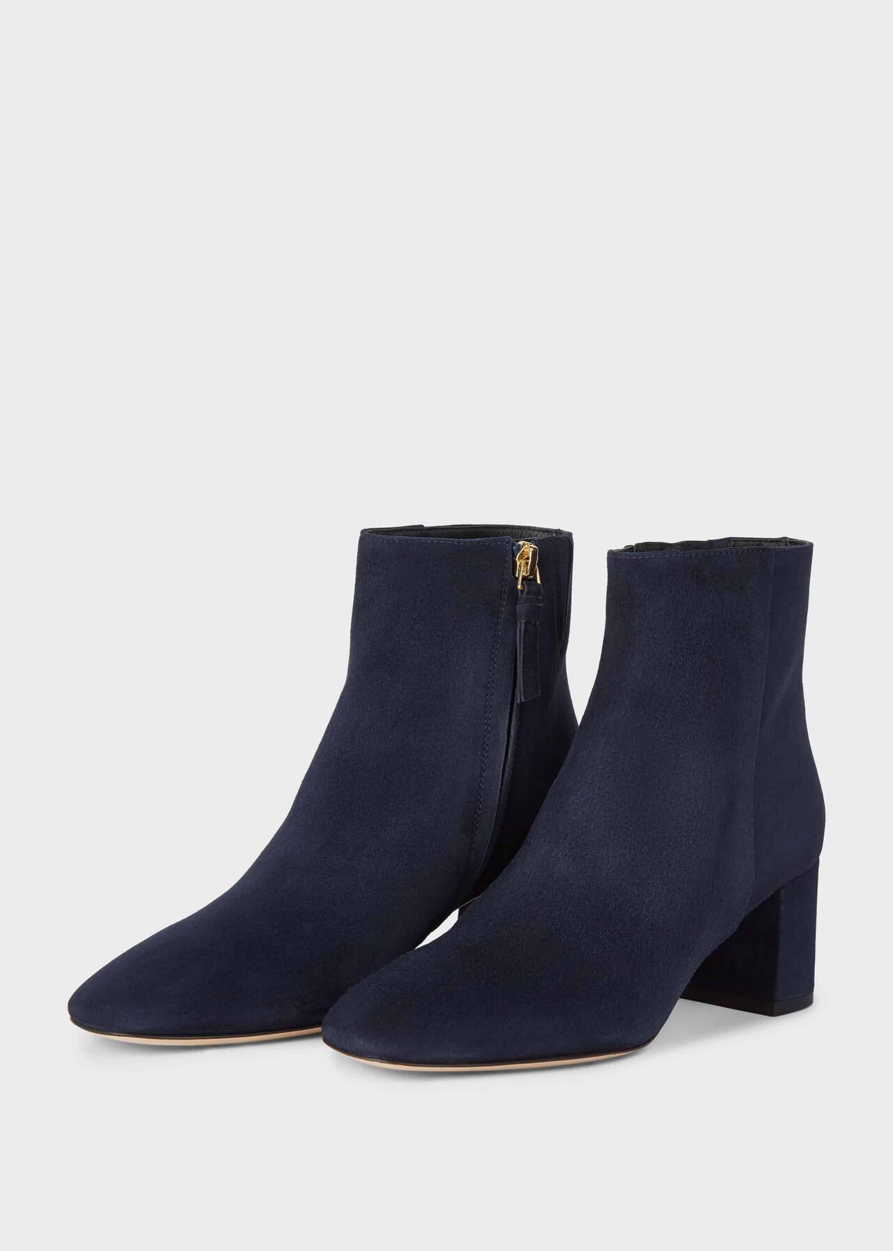 Imogen Leather Ankle Boots, Navy, hi-res