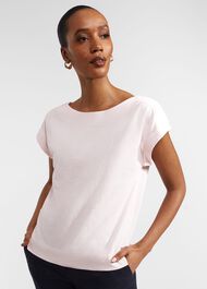 Alycia Cotton Slub T-Shirt, Pale Pink, hi-res