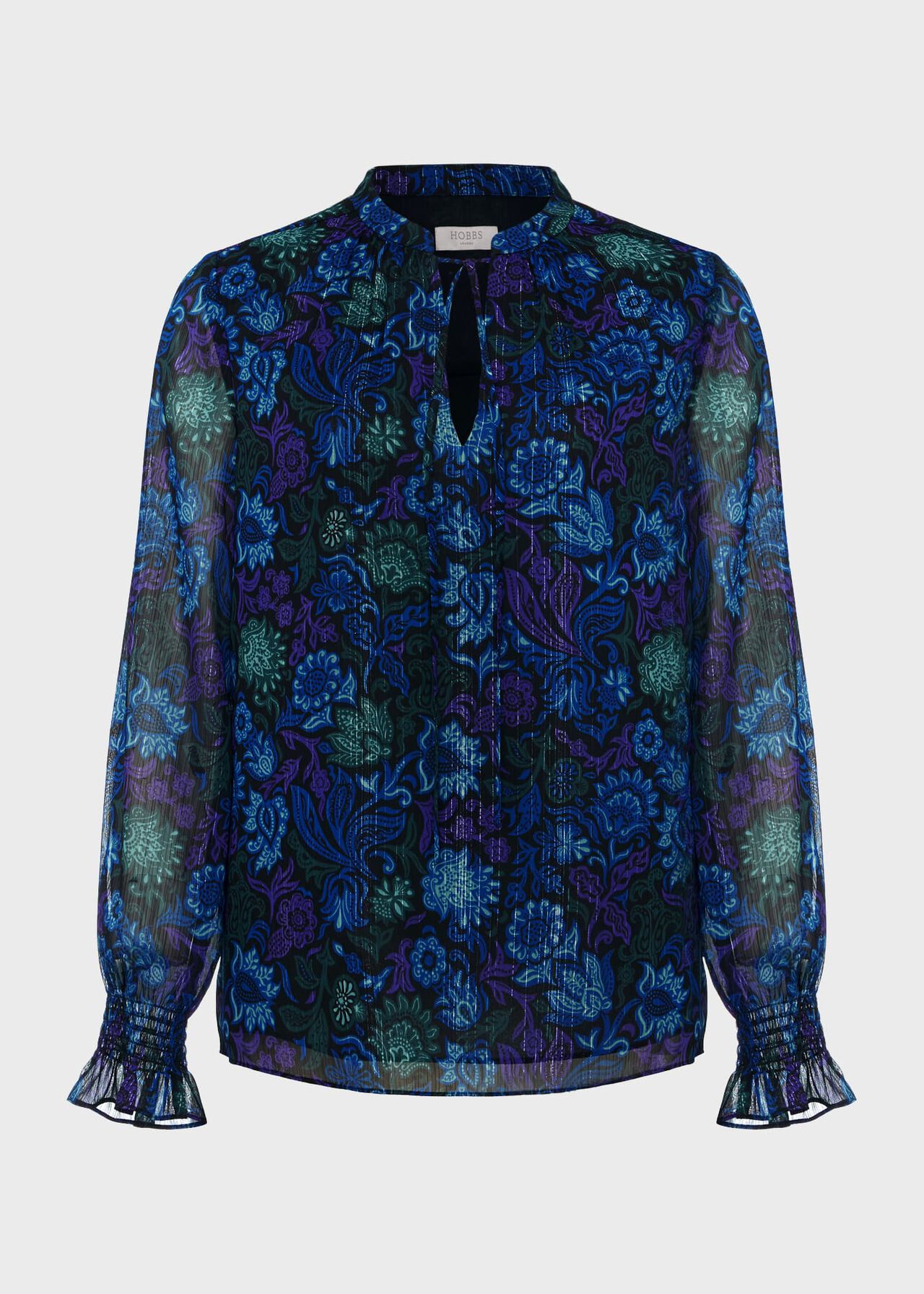 Aisha Lurex Blouse, Black Multi, hi-res