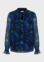 Aisha Lurex Blouse, Black Multi, hi-res