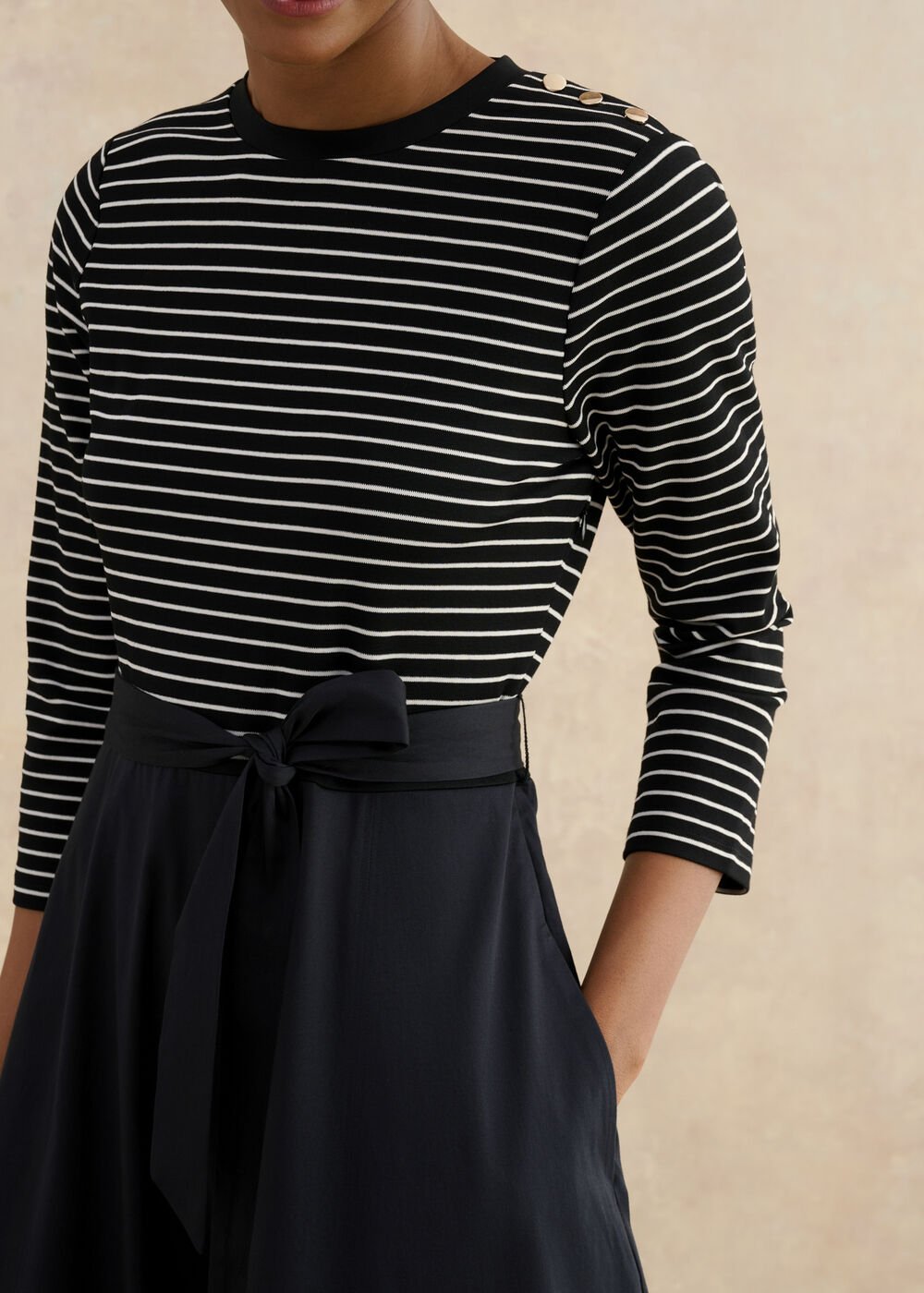 Viviana Dress, Navy Ivory, hi-res