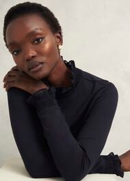 Sera Frill Top, Hobbs Navy, hi-res