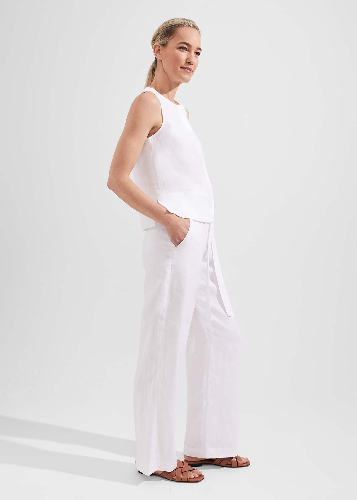 Hobbs linen trousers sale shop