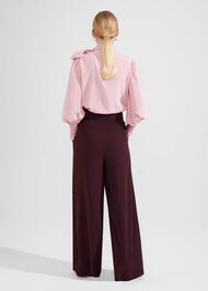 Hilary Wide Leg Trousers, Mahogany Red, hi-res
