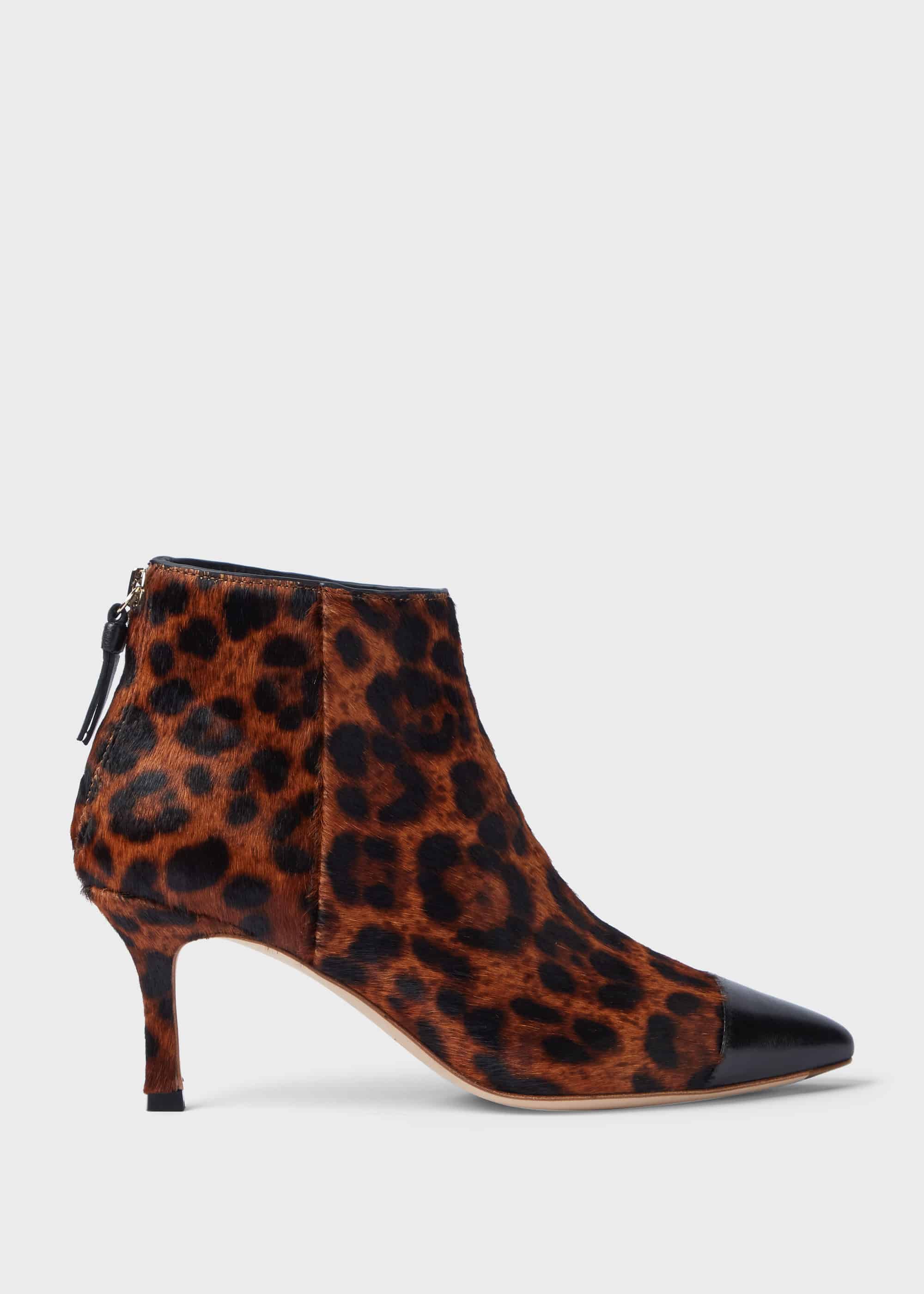 Kitten heel leopard print boots 2025