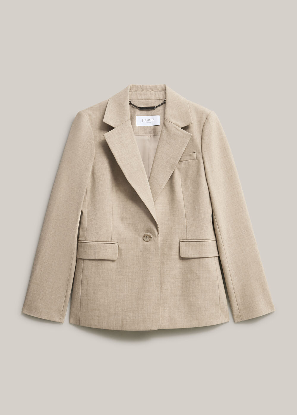 Ashleen Single Breasted Jacket, Neutral, hi-res