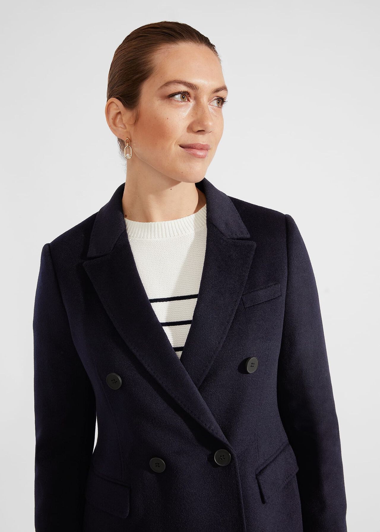 Skye Coat With Wool, Navy, hi-res