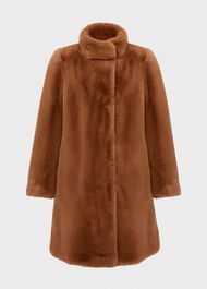 Maddox Faux Fur Coat, Camel, hi-res