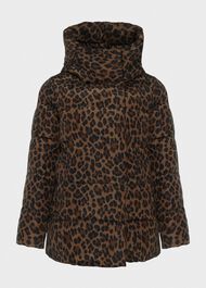 Short Heather Water Resistant Puffer Jacket, Camel Multi, hi-res