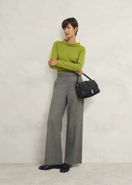 Audrey Wool Cashmere Sweater, Lime Green, hi-res