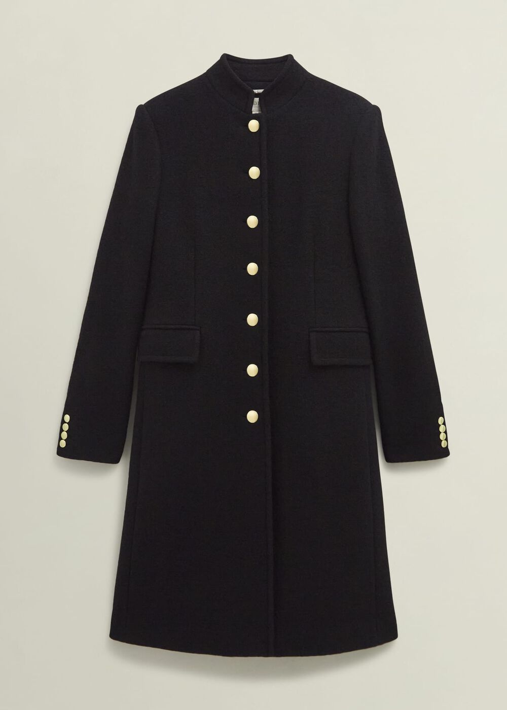 Wilma Wool Coat, Black, hi-res