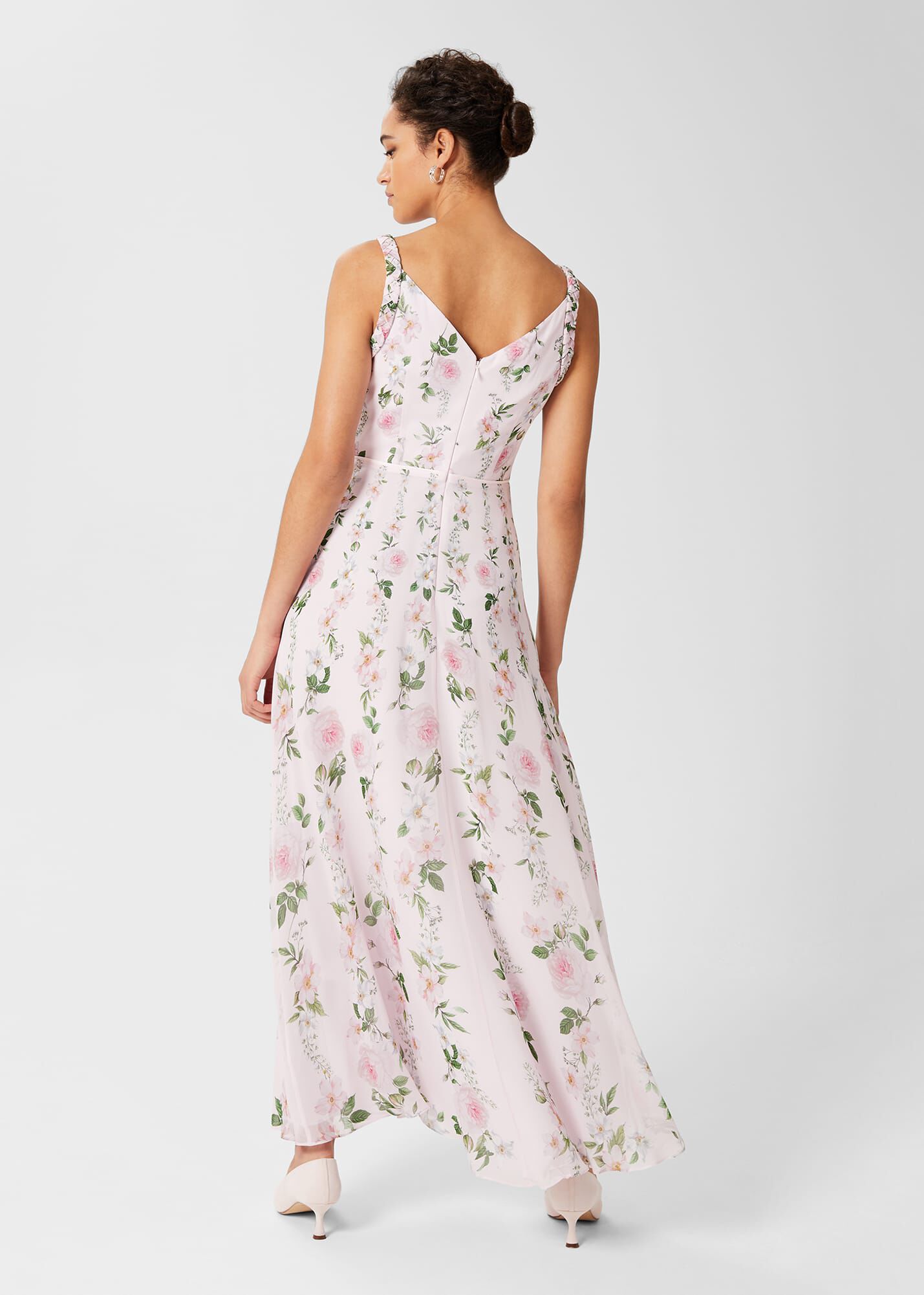 Hobbs multi top painted rose dress