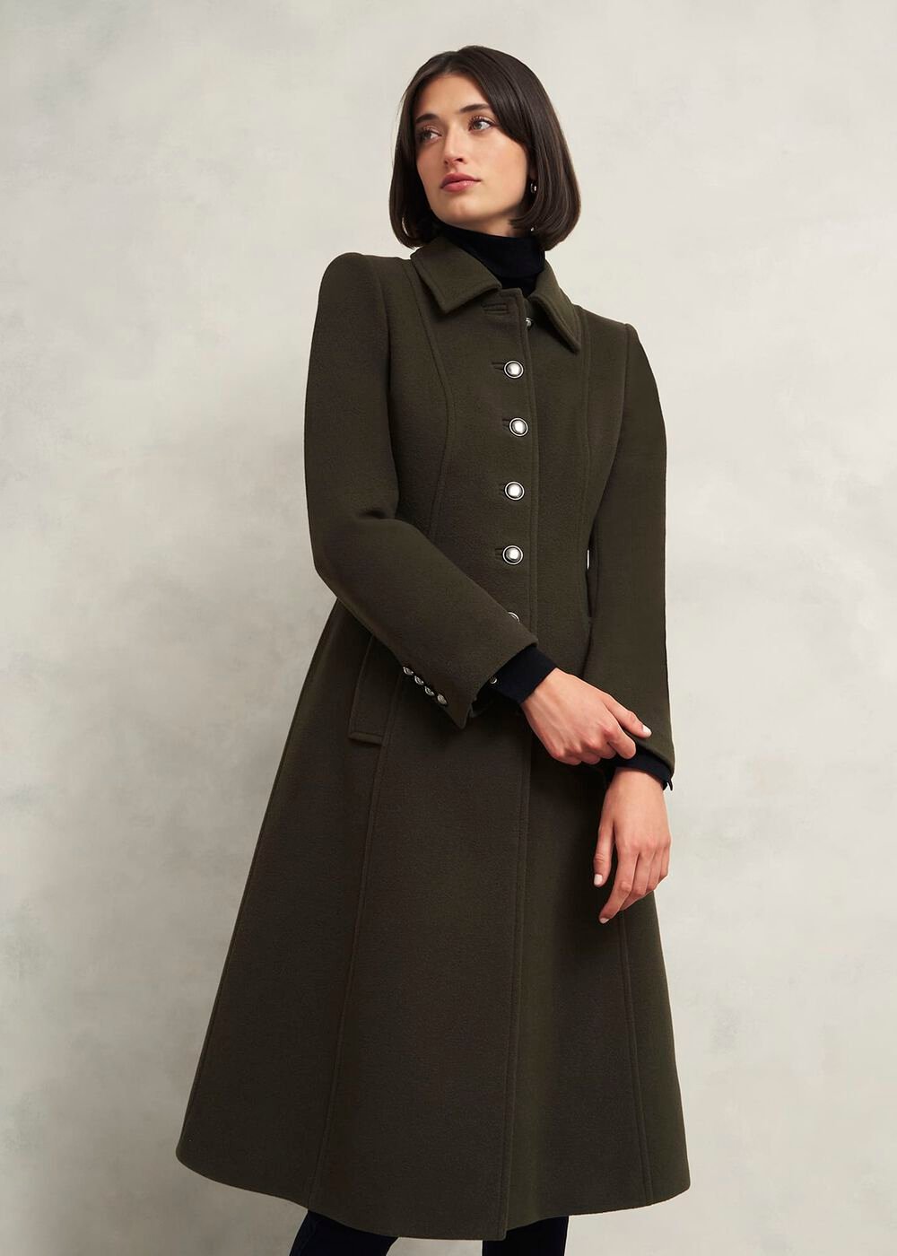 Bayley Wool Blend Coat, Olive Green, hi-res