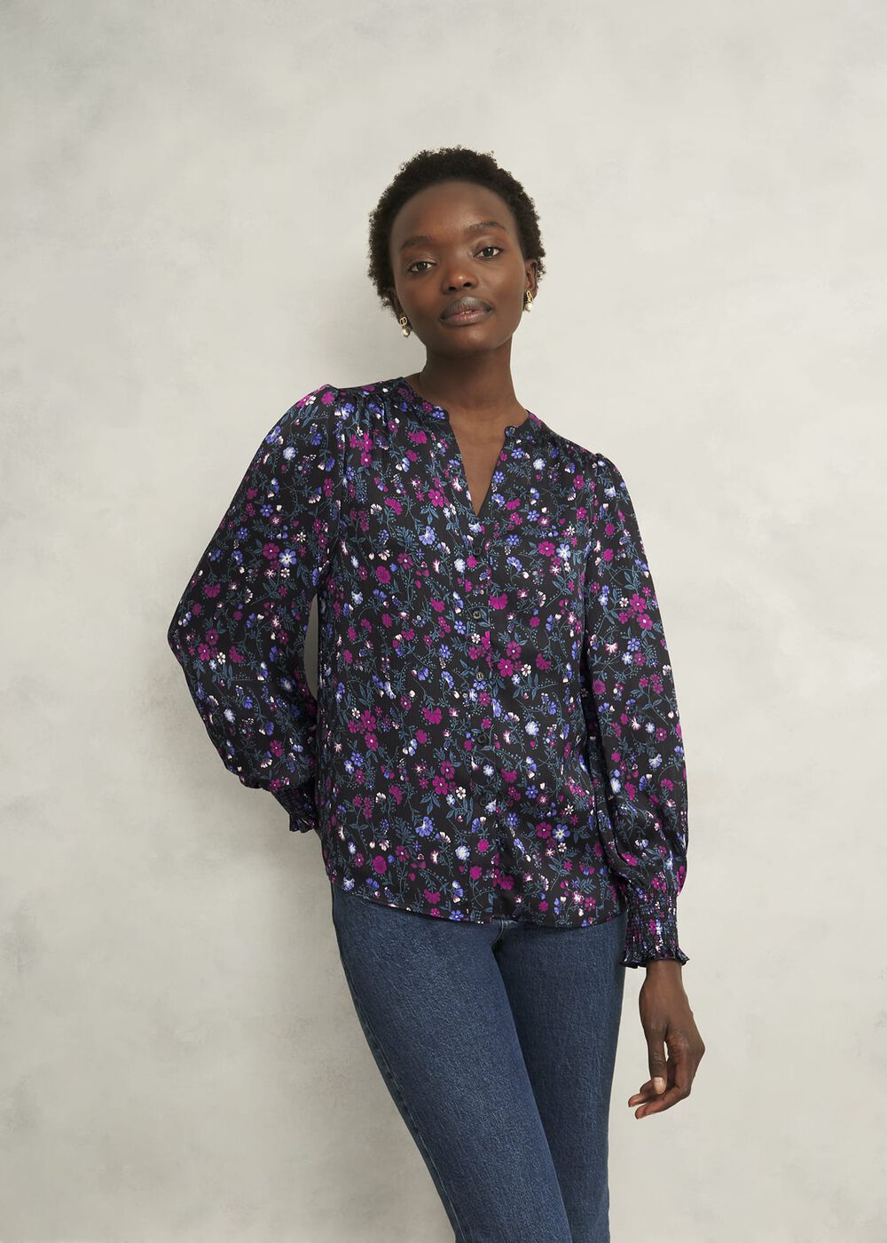 Tasha Blouse, Black Multi, hi-res