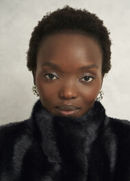 Misha Faux Fur Coat, Black, hi-res