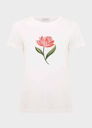 Pixie Cotton Embroidered T-Shirt, Ivory Pink, hi-res