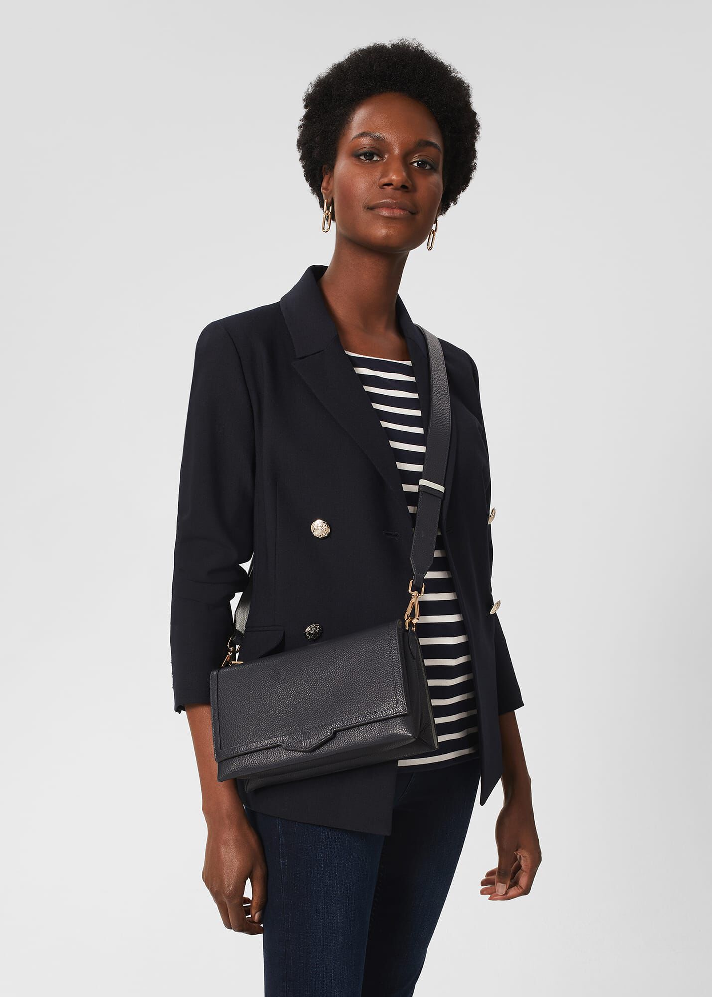 Hobbs navy shop bag