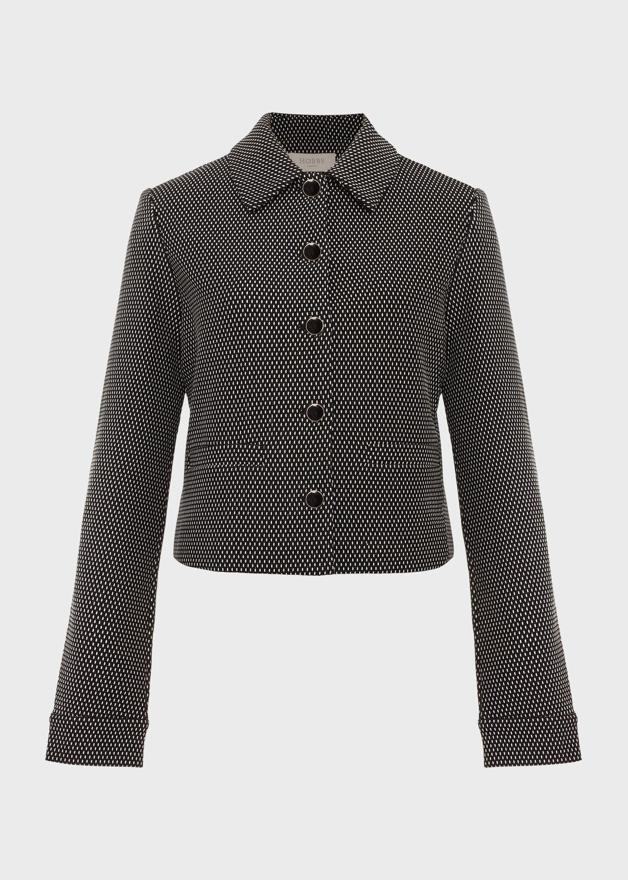 Violet Ponte Jacket, Black Ivory, hi-res