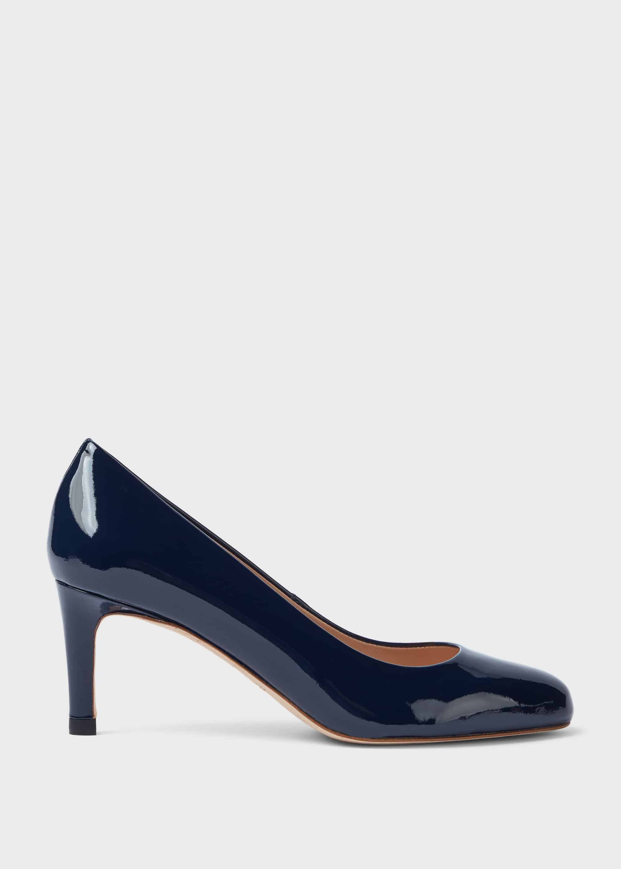 navy heeled court shoes