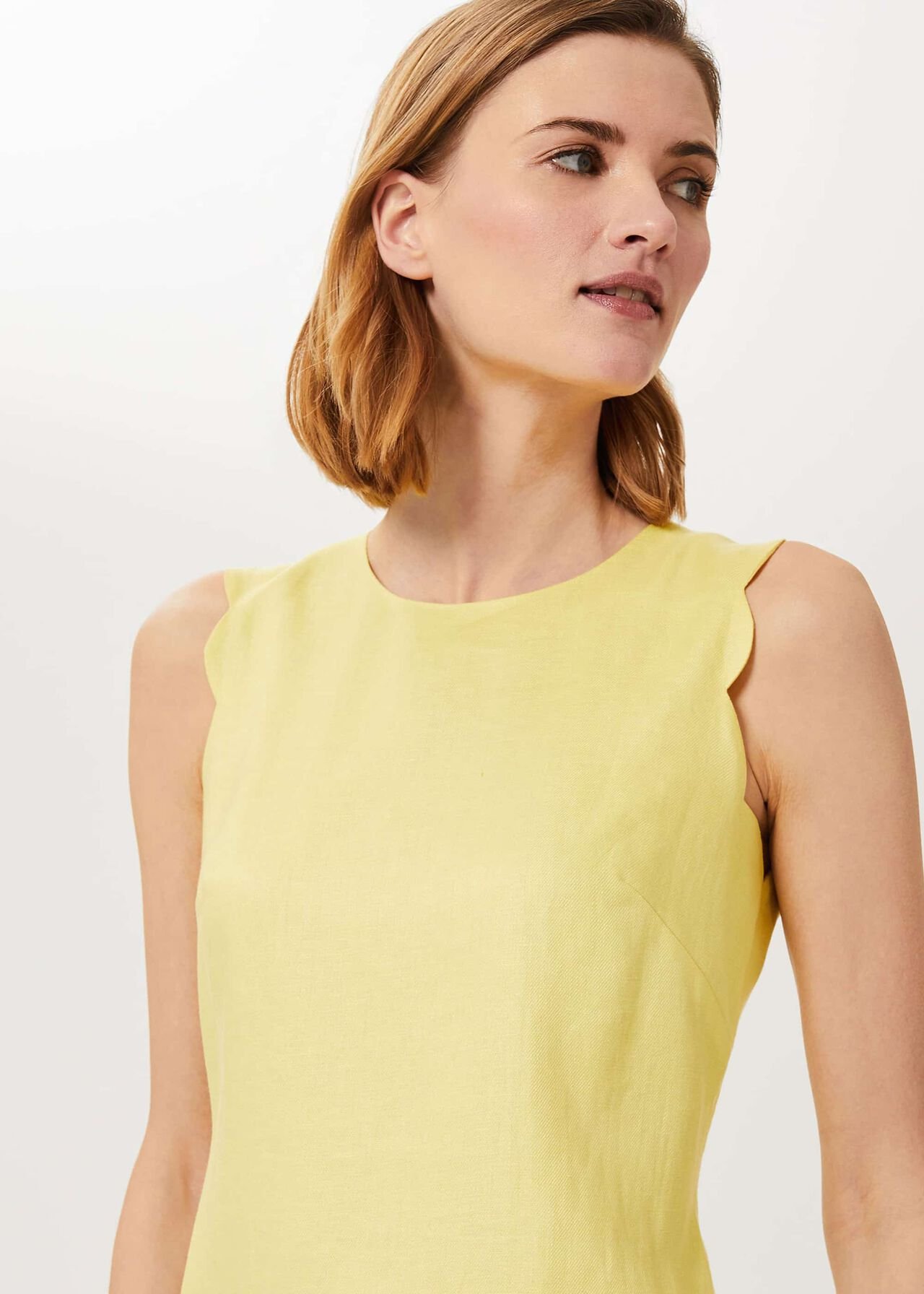 Kira Linen Shift Dress, Yellow, hi-res