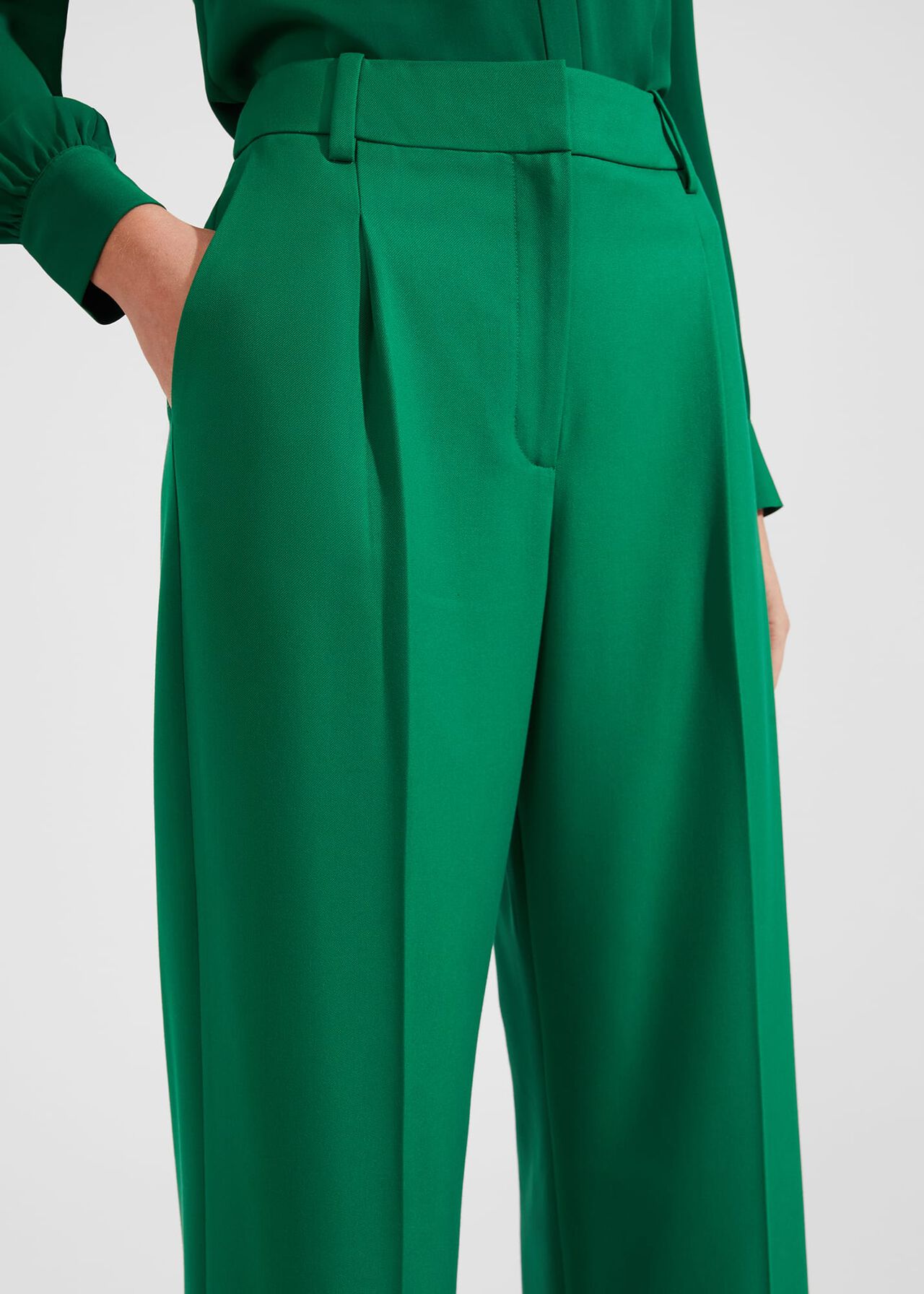 Verona Wide Leg Trousers, Malachite Green, hi-res