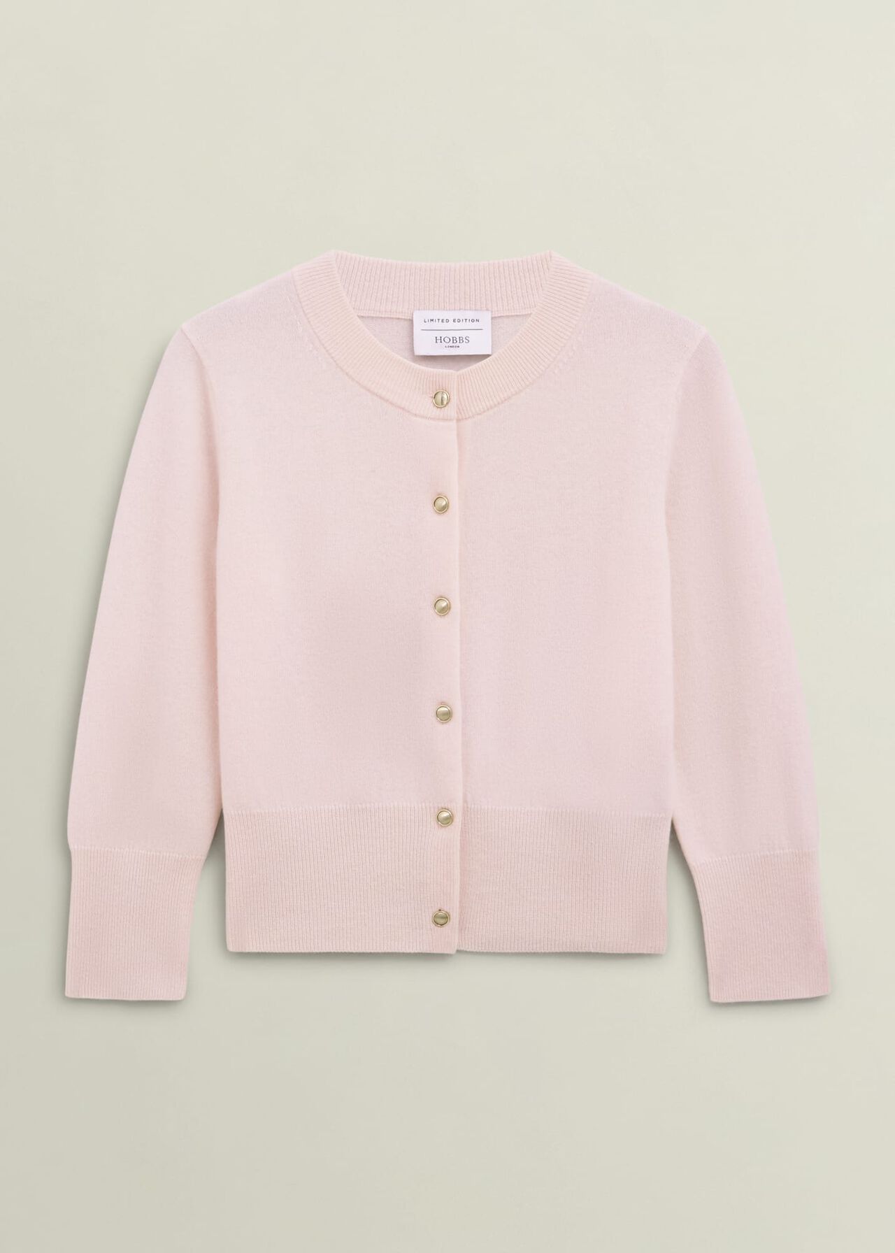 Pink Tresco Wool Cashmere Crew Neck Knitted Jumper, Pale Pink, hi-res