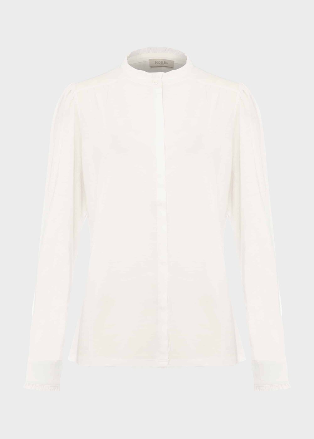Bree Cotton Blend Shirt, Ivory, hi-res