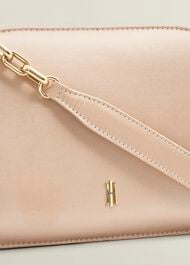Milan Satin Clutch Bag, Warm Taupe, hi-res