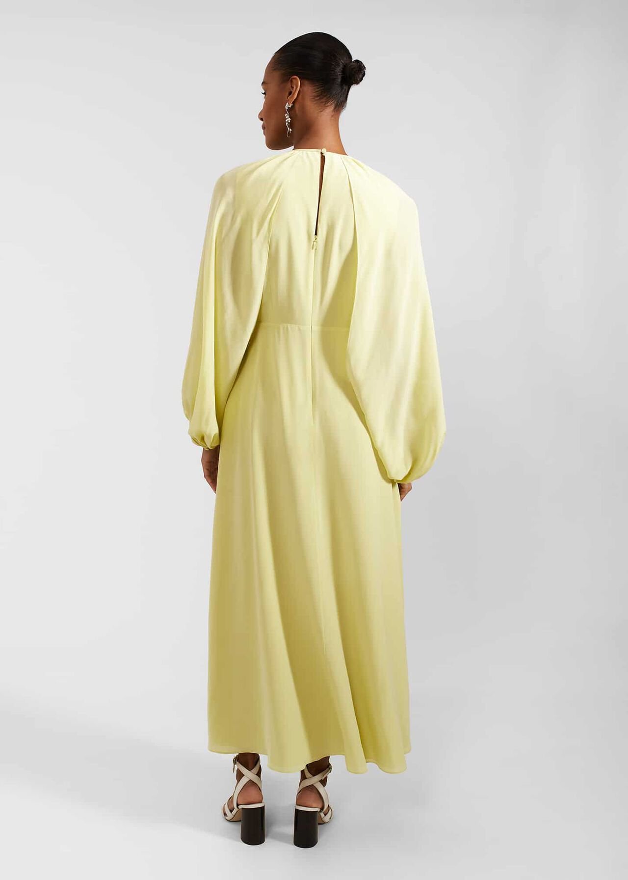 Acacia Silk Dress, Pastel Yellow, hi-res