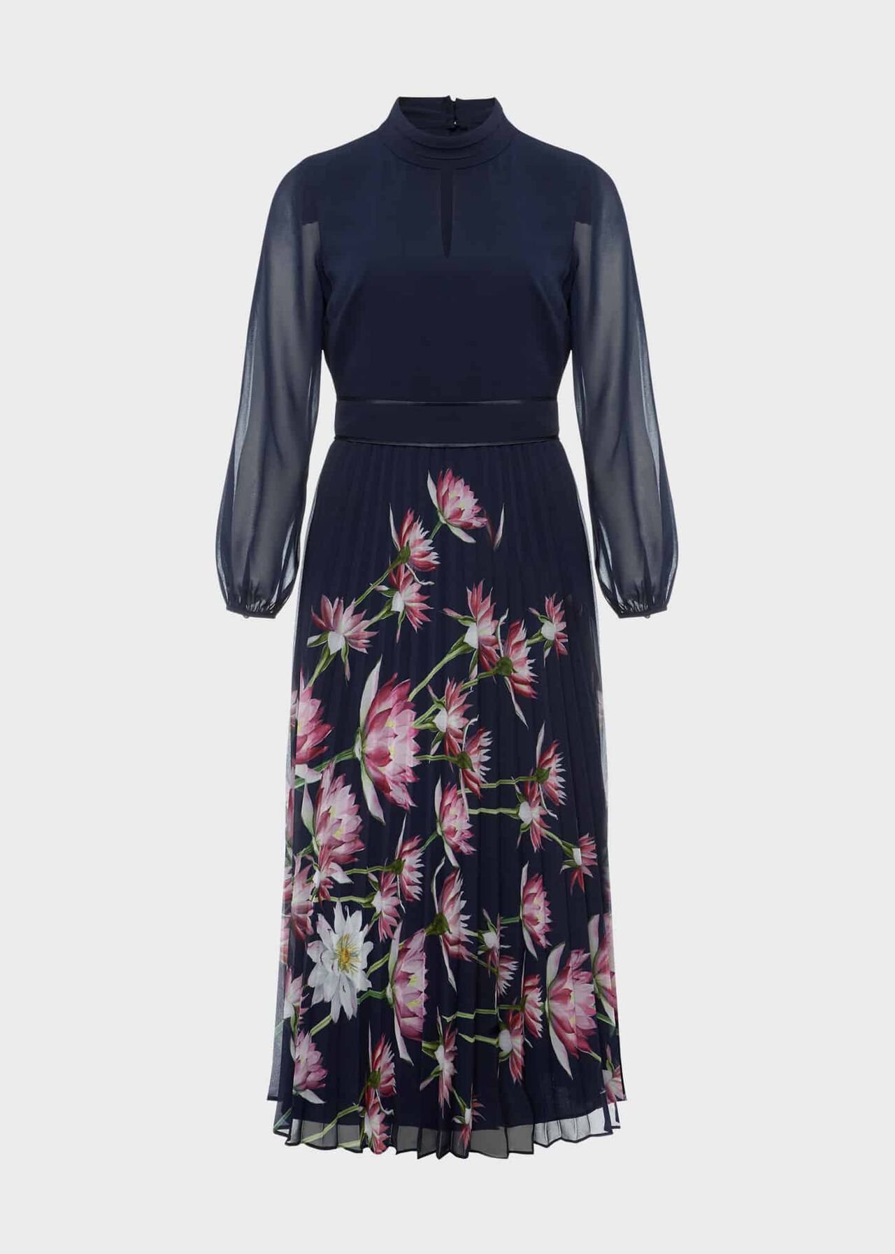Deanna Pleated Floral Dress, Navy Multi, hi-res