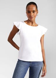 Nessie Cotton Slub Top, White, hi-res