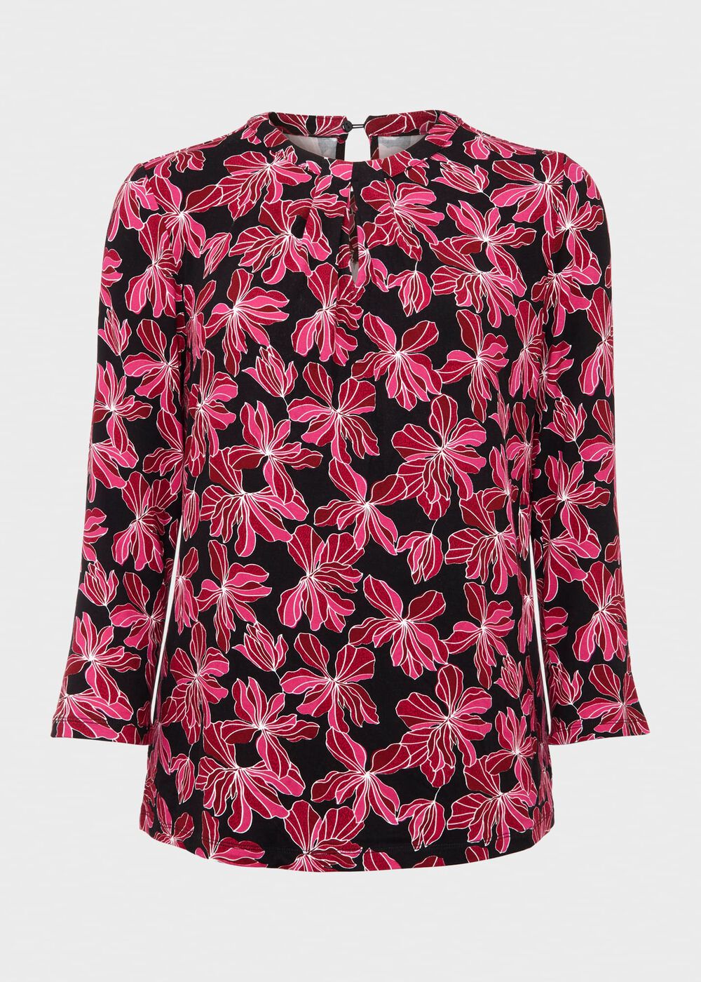 Julia Printed Top, Black Pink, hi-res