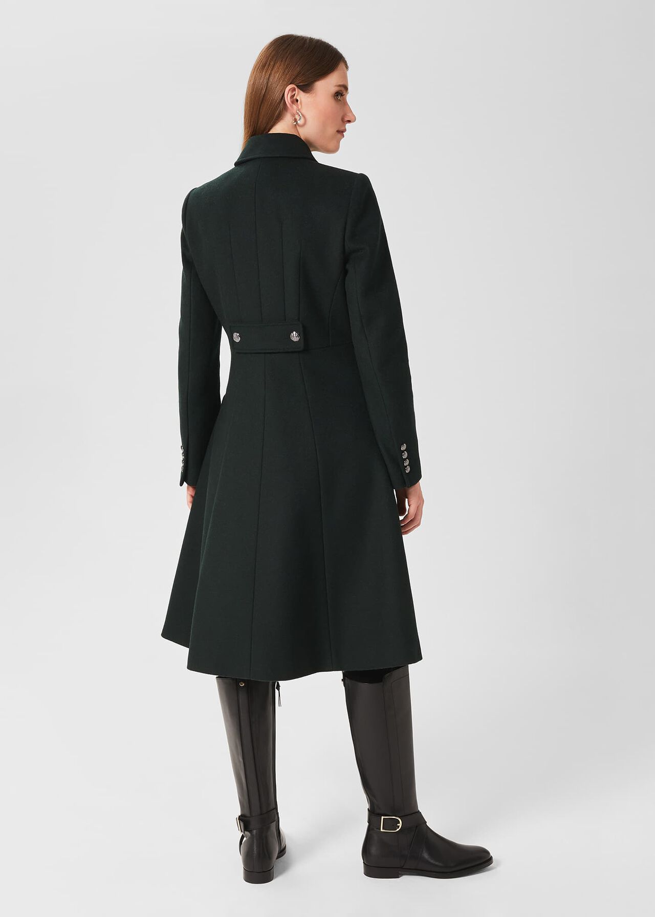 Francesca Wool Blend Coat, Forest Green, hi-res