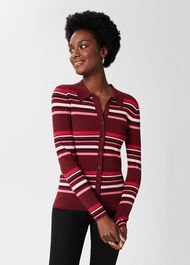 Vera Stripe Shirt, Red Multi, hi-res