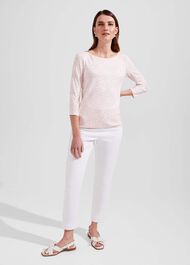 Sonya Printed Top, Pink Ivory, hi-res