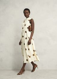 Nadia T-Bar Satin Sandals, Medlar Brown, hi-res