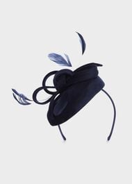 Zoe Fascinator, Navy, hi-res