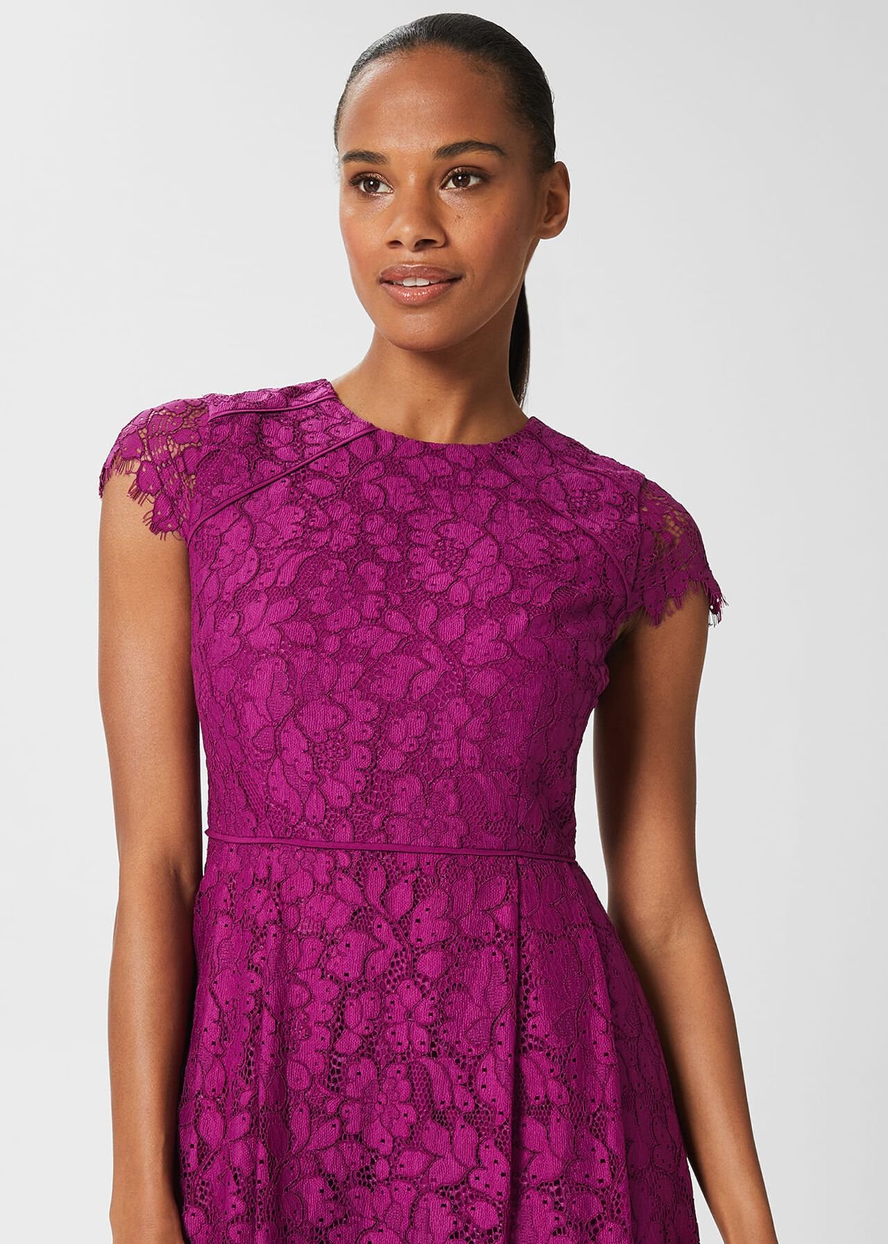 Rosaleen Lace Shift Dress, Berry Purple, hi-res